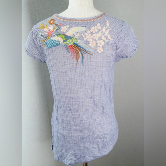 Johnny Was Lavender Floral Embroidered Top - Picture 3 of 5